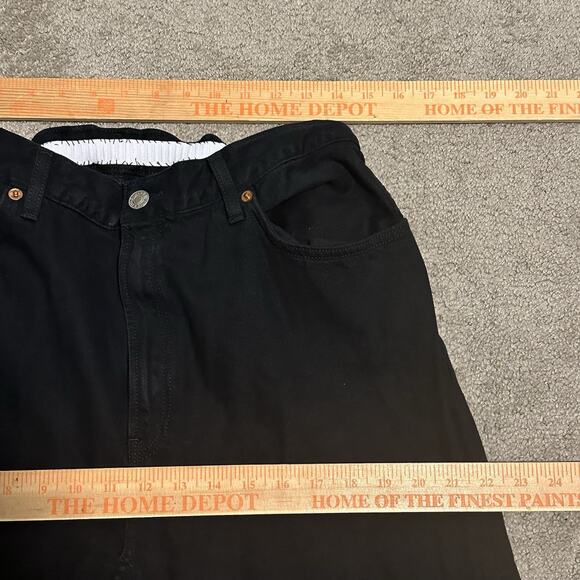 RE/DONE Women 30 Low Rider Loose Jeans Black Flow Raw Hem - Picture 12 of 14